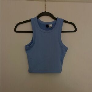 H&M Light Blue Ribbed Crop Top